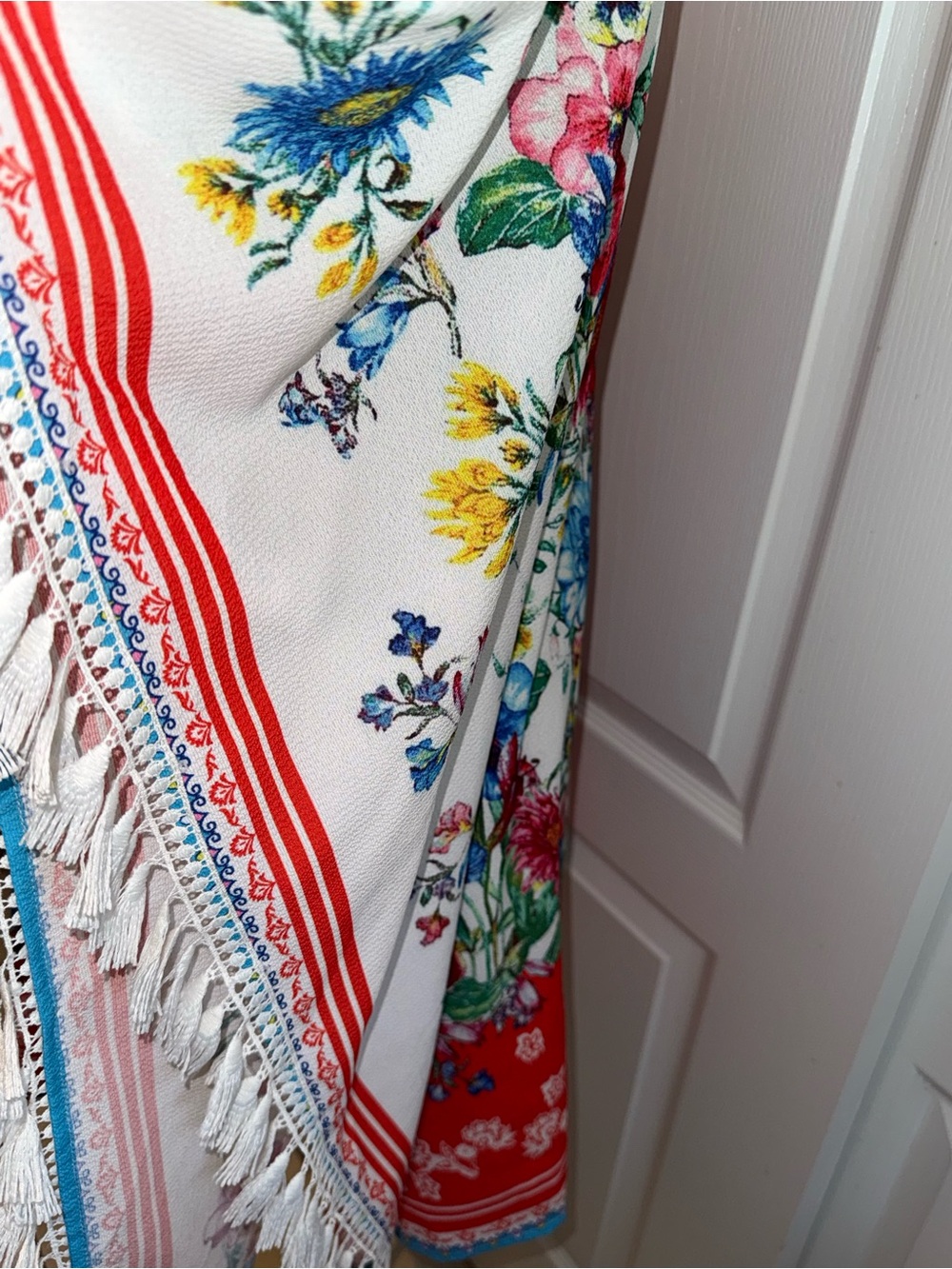 Umgee Pink red & Blue Paisley Lightweight Kimono - Picture 6 of 8